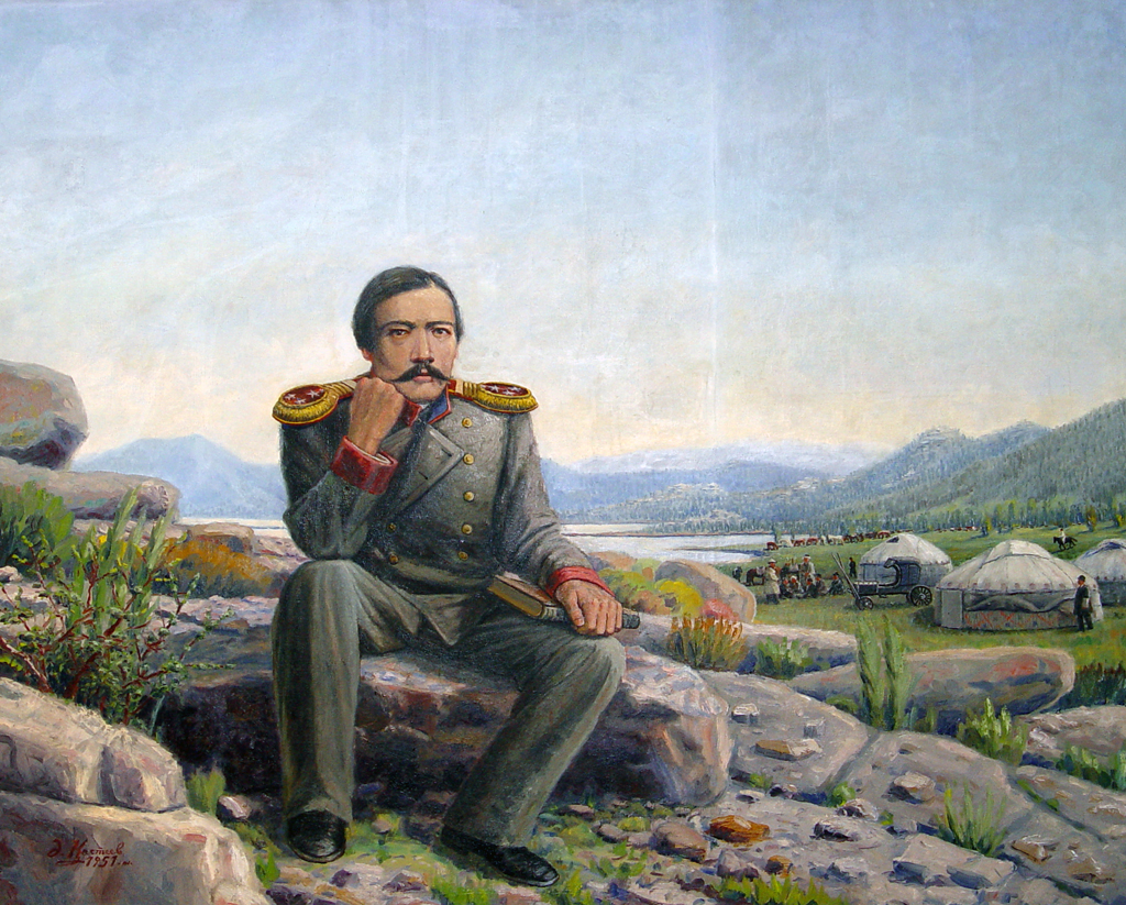 Portrait of Chokan Valikhanov by Abylkhan Kasteev, Oil on Canvas, 1951.